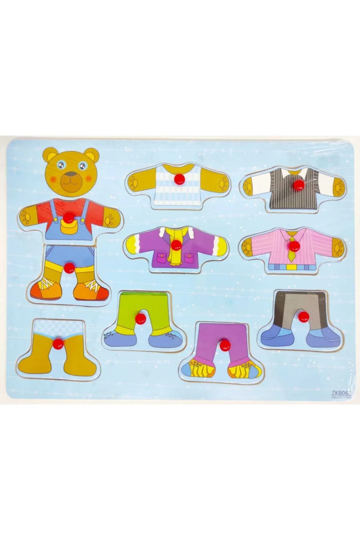 Ahşap Tutmalı Ayı Giydirme Puzzle