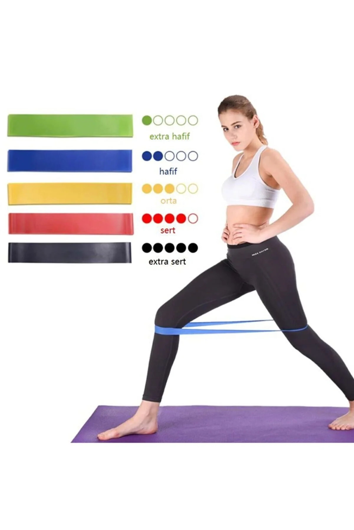 Pilates Direnç Lastiği 5 Li Paket