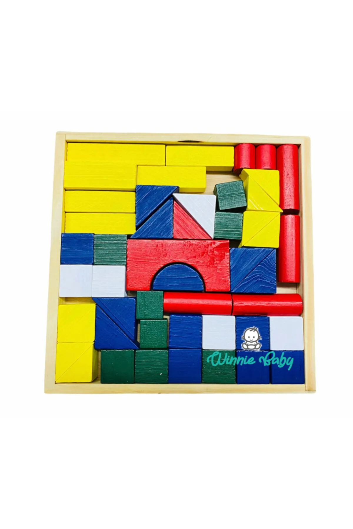 48 Parça Renkli Ahşap Tangram