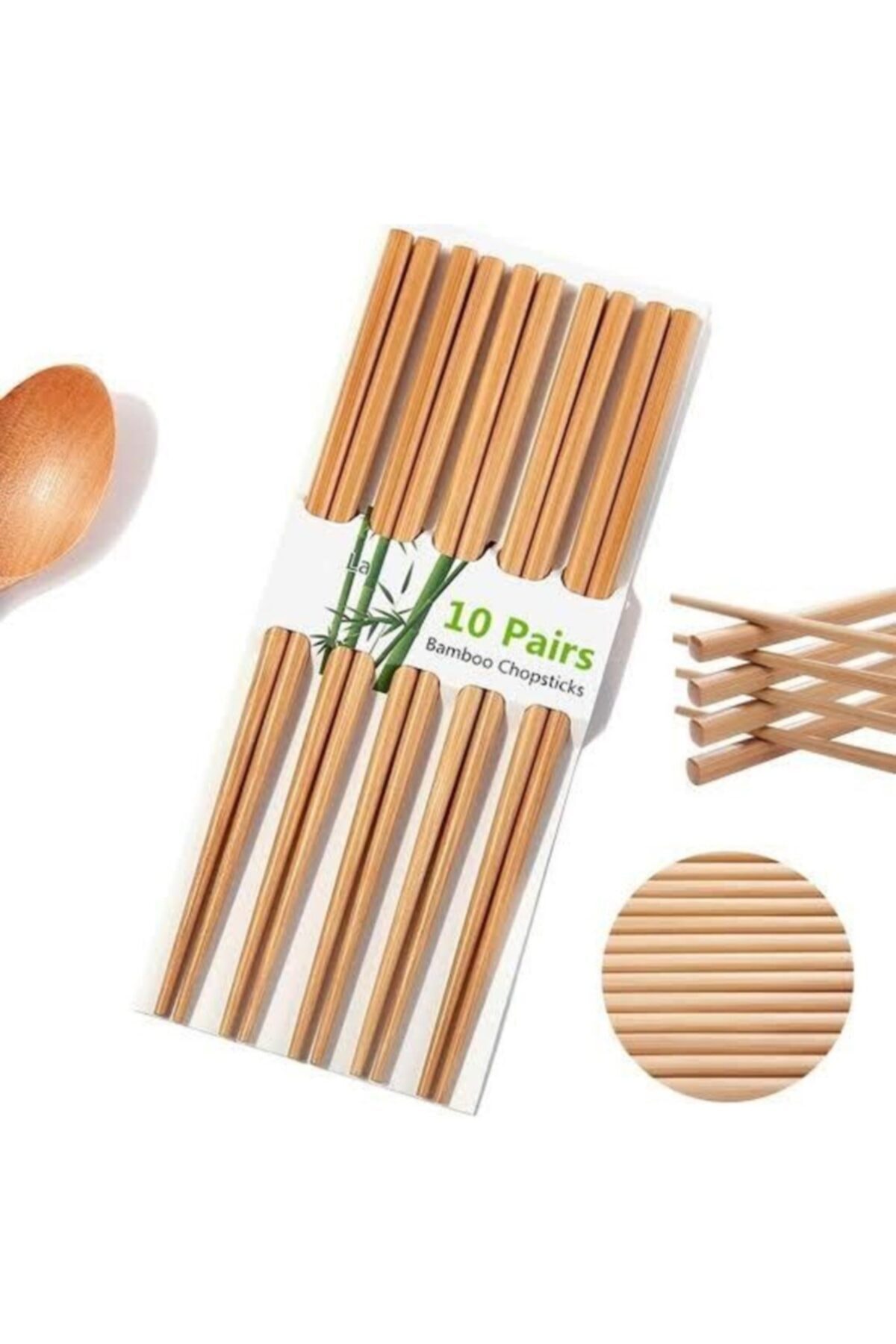 Çin Yemek Çubukları Chopsticks 10 Çift Orjinal Bambu