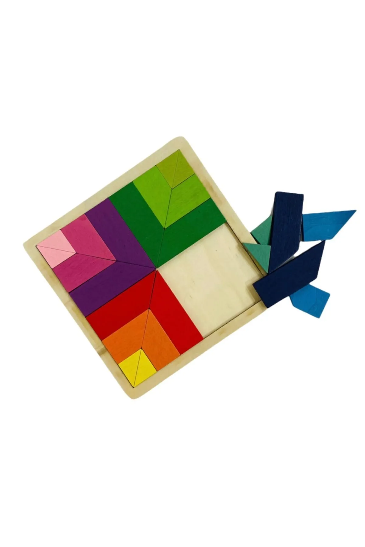 Ahşap Renkli Tangram 24 Parça