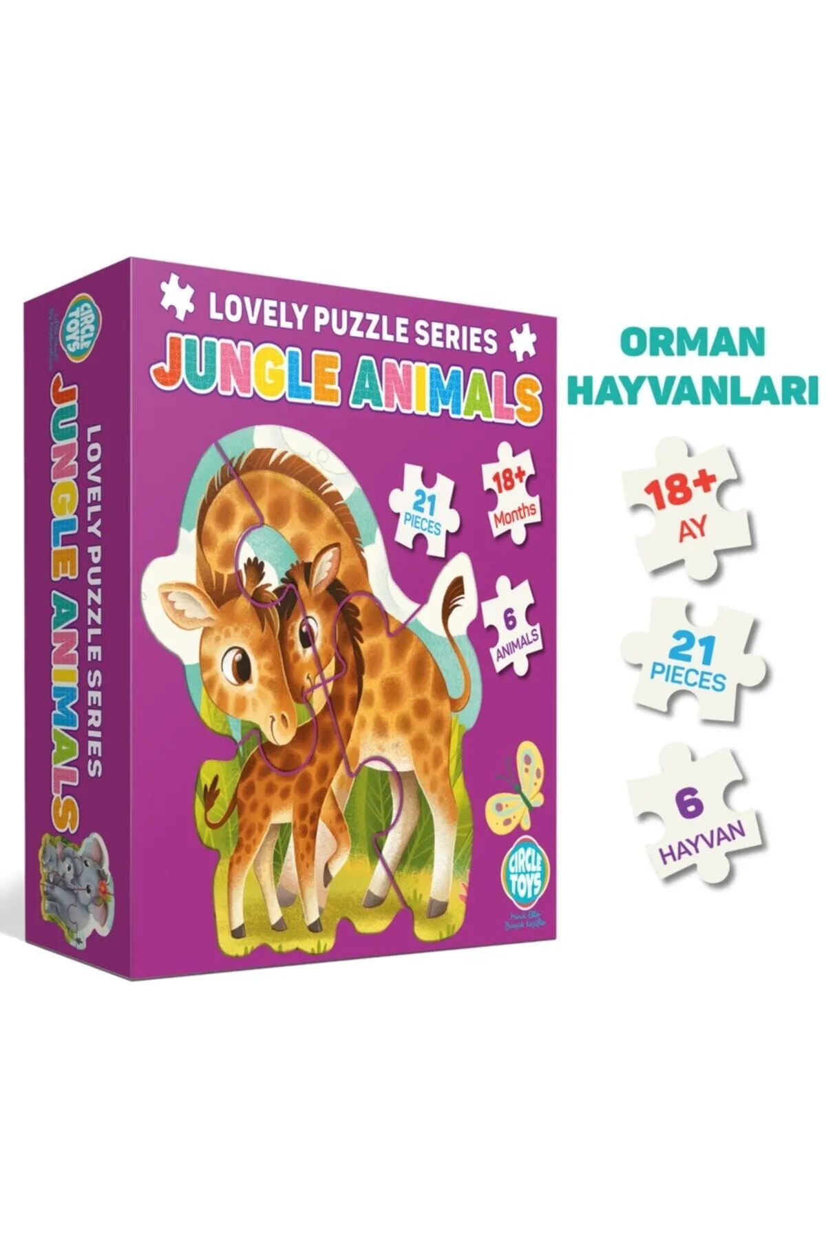Sevimli Orman Hayvanları Puzzle 18 Ay+ 21 Parça