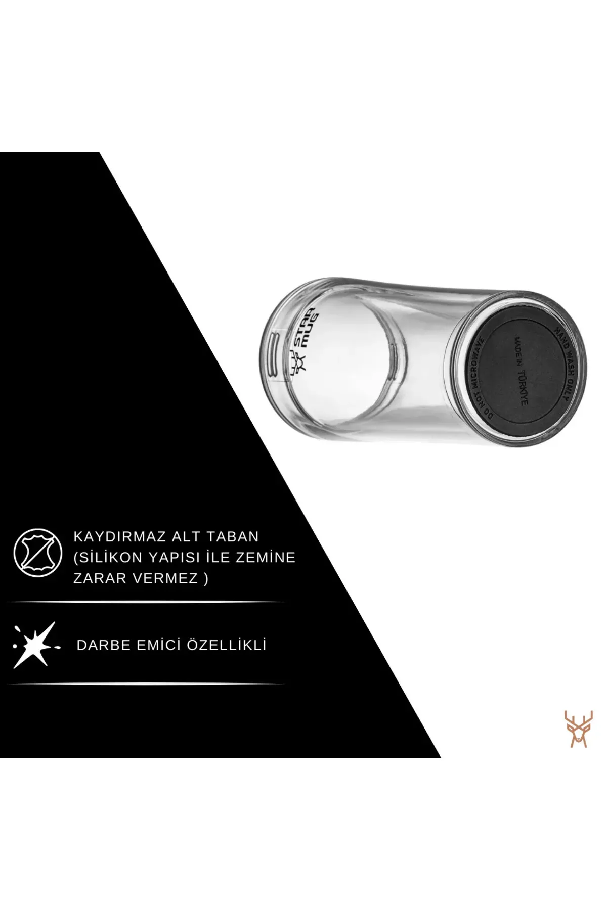 Termos Star Mug  350 ml  Şeffaf Yeşil Çift Katmanlı Kupa Sızdırmaz - Piknik Kamp Outdoor