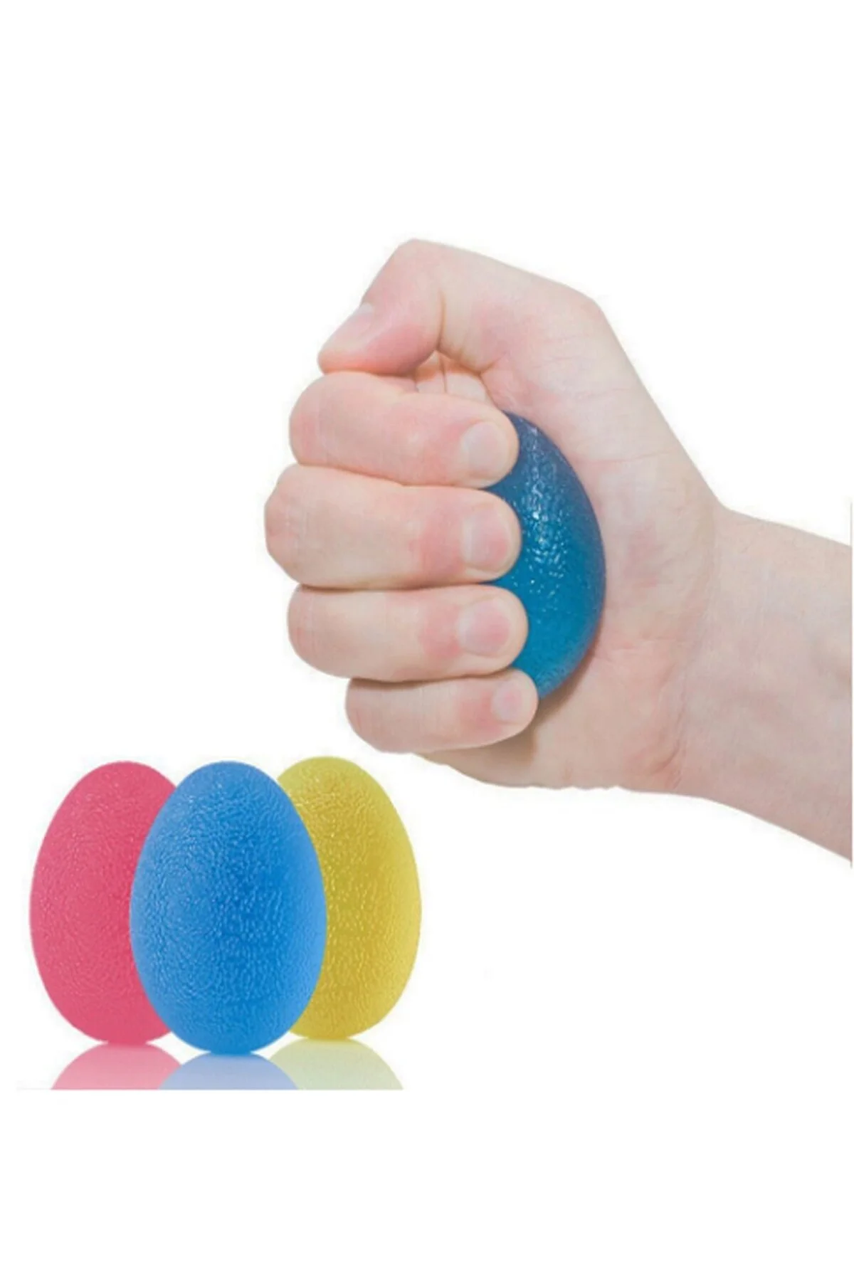 El Egzersiz Topu 1 adet  Yumurta Şekilli El Terapisi 3 Farklı Direnç