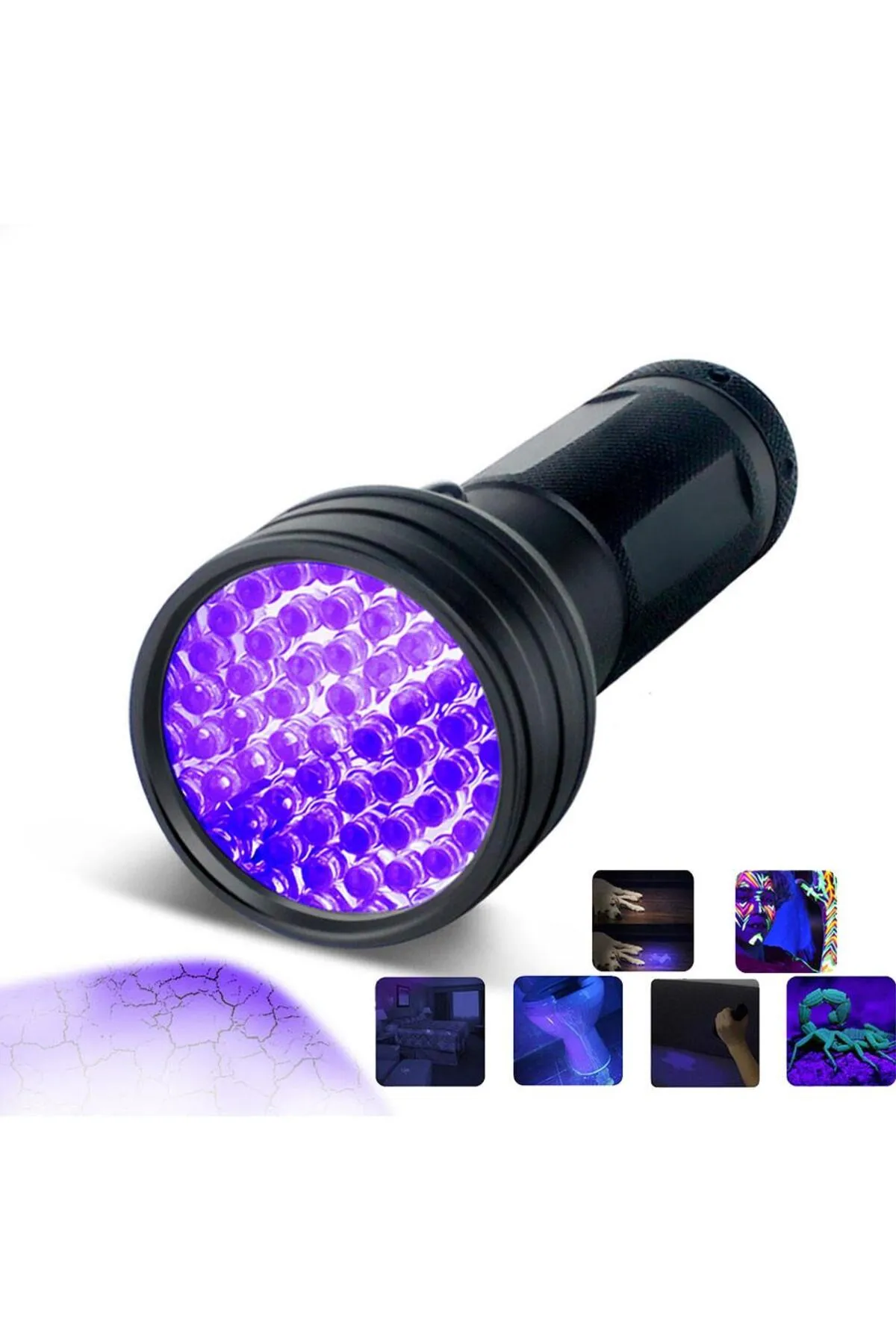 Uv Işık El Feneri 51 Led Ultraviyole Mor Işık Para Kontrol