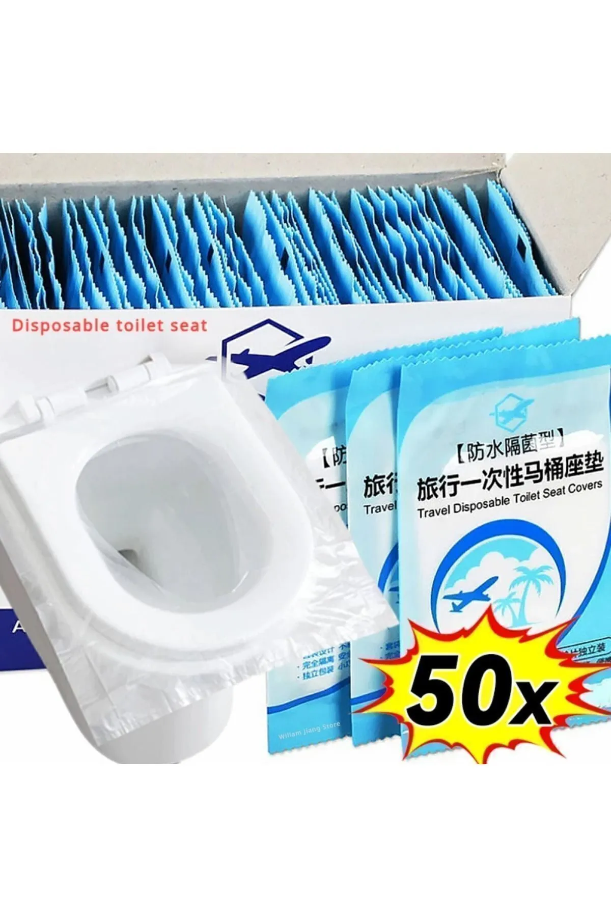 50 Adet Kullan At Klozet Örtüsü Hijyen Klozet Poşeti Klozet Kapak Örtüsü Dispenseri