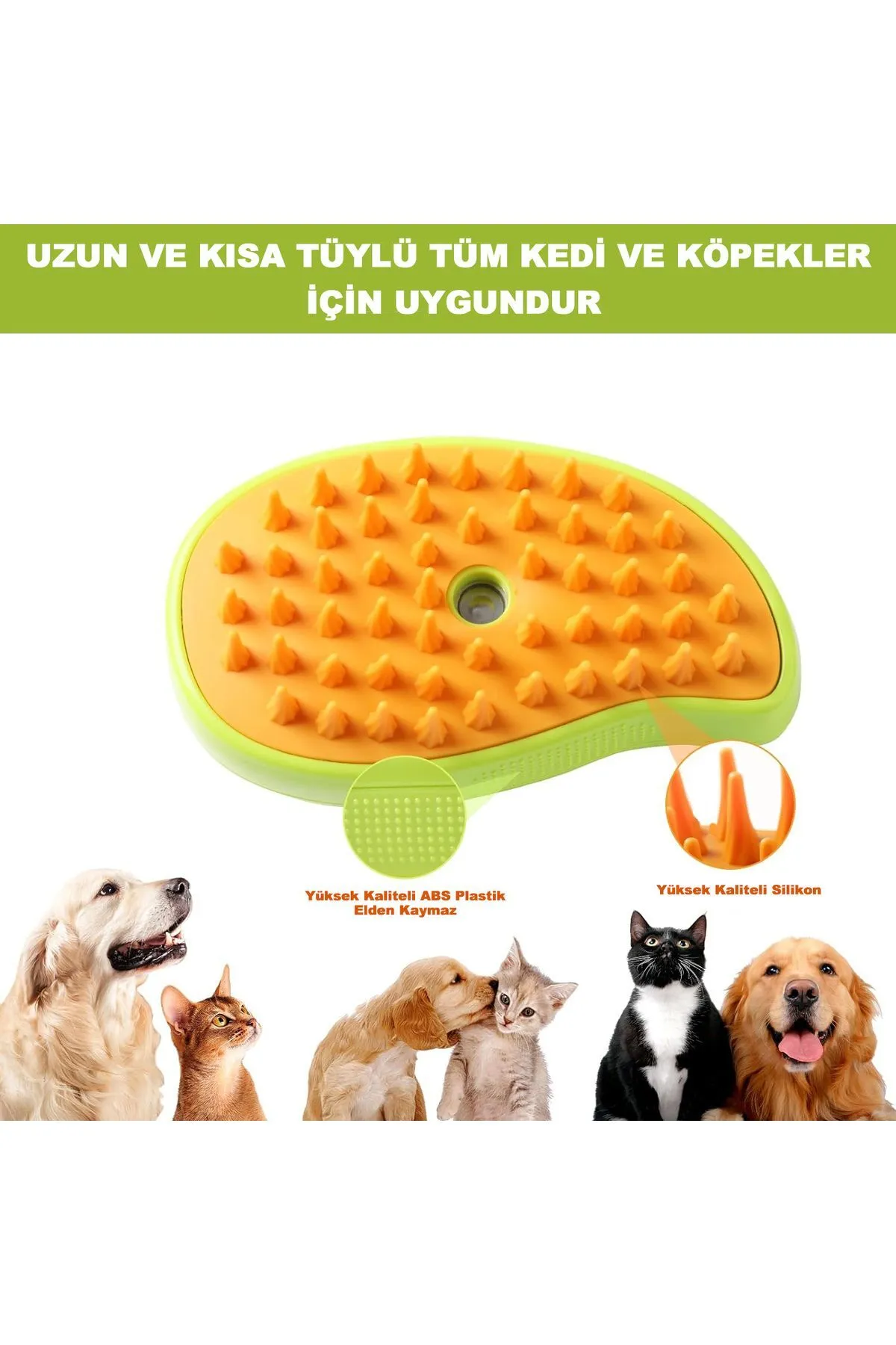 Buharlı Şarjlı Kedi Tüy Fırçası Buharlı Köpek Fırçası Yumuşak Silikon Fırça Kedi Bakım Fırçası