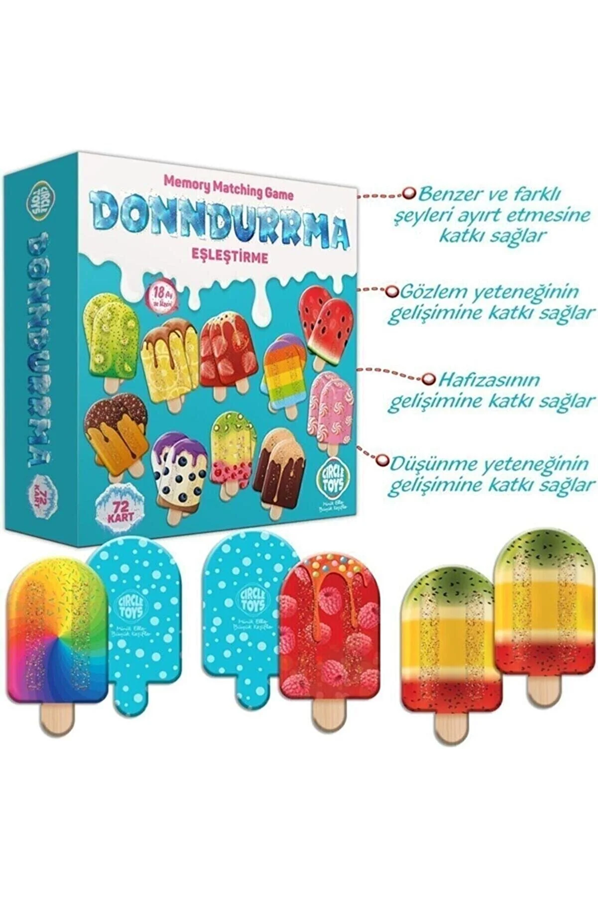 Dondurma Eşleştirme Kartları 72 Kart