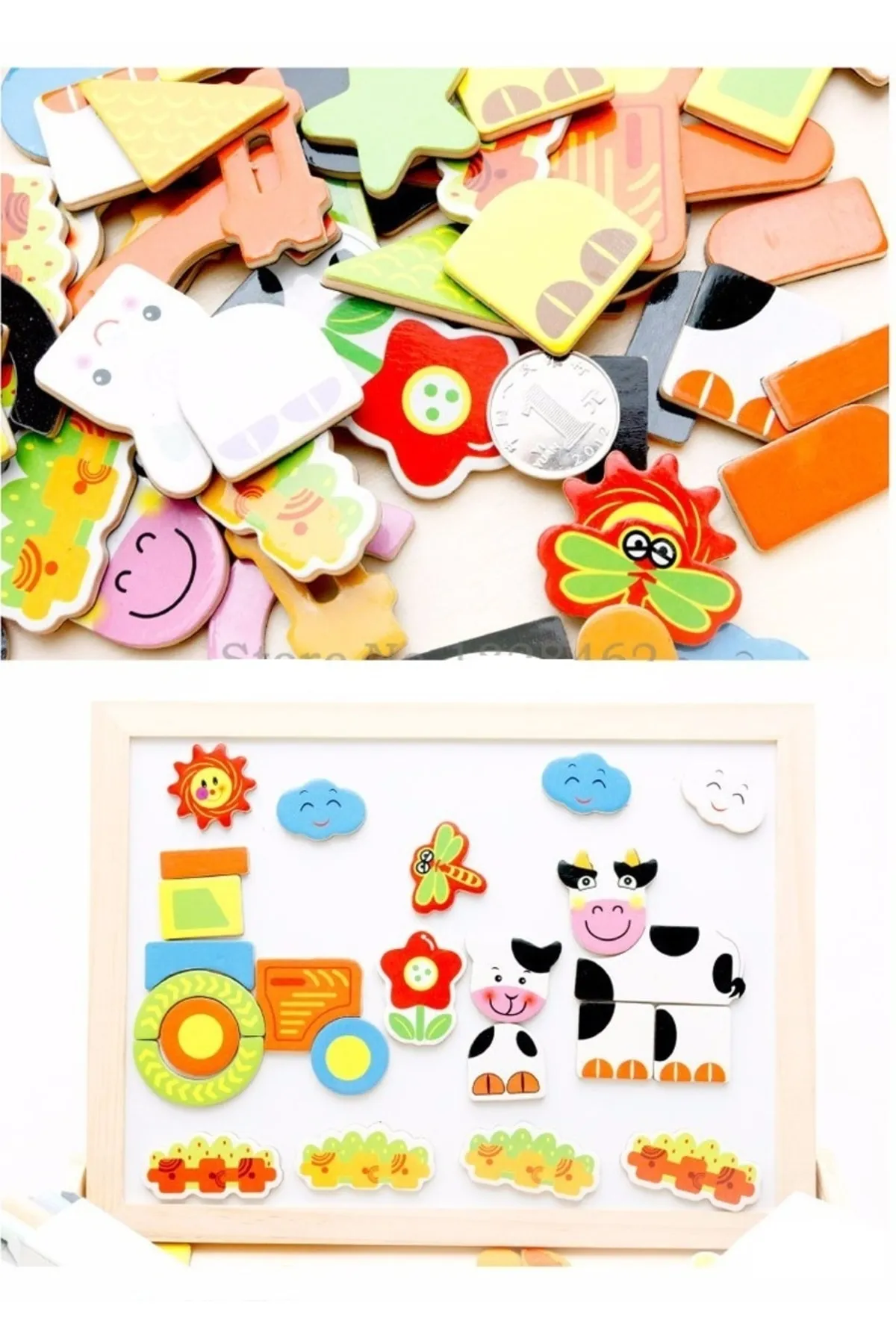 Mıknatıslı 30 Cm Çift Taraflı Yazı Tahtası Seti