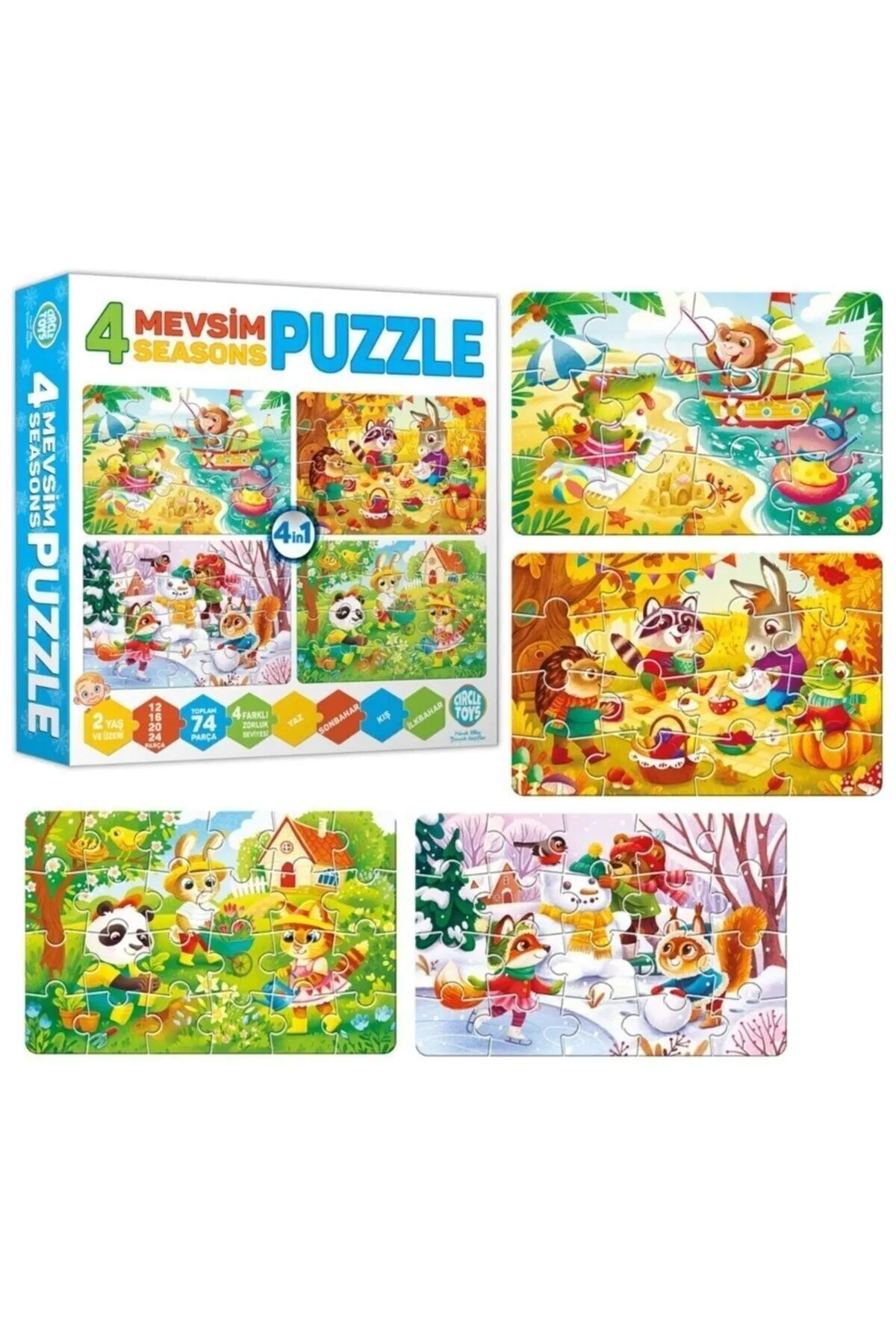 4 Mevsim Puzzle 2 Yaş Üzeri 74 Parça Puzzle