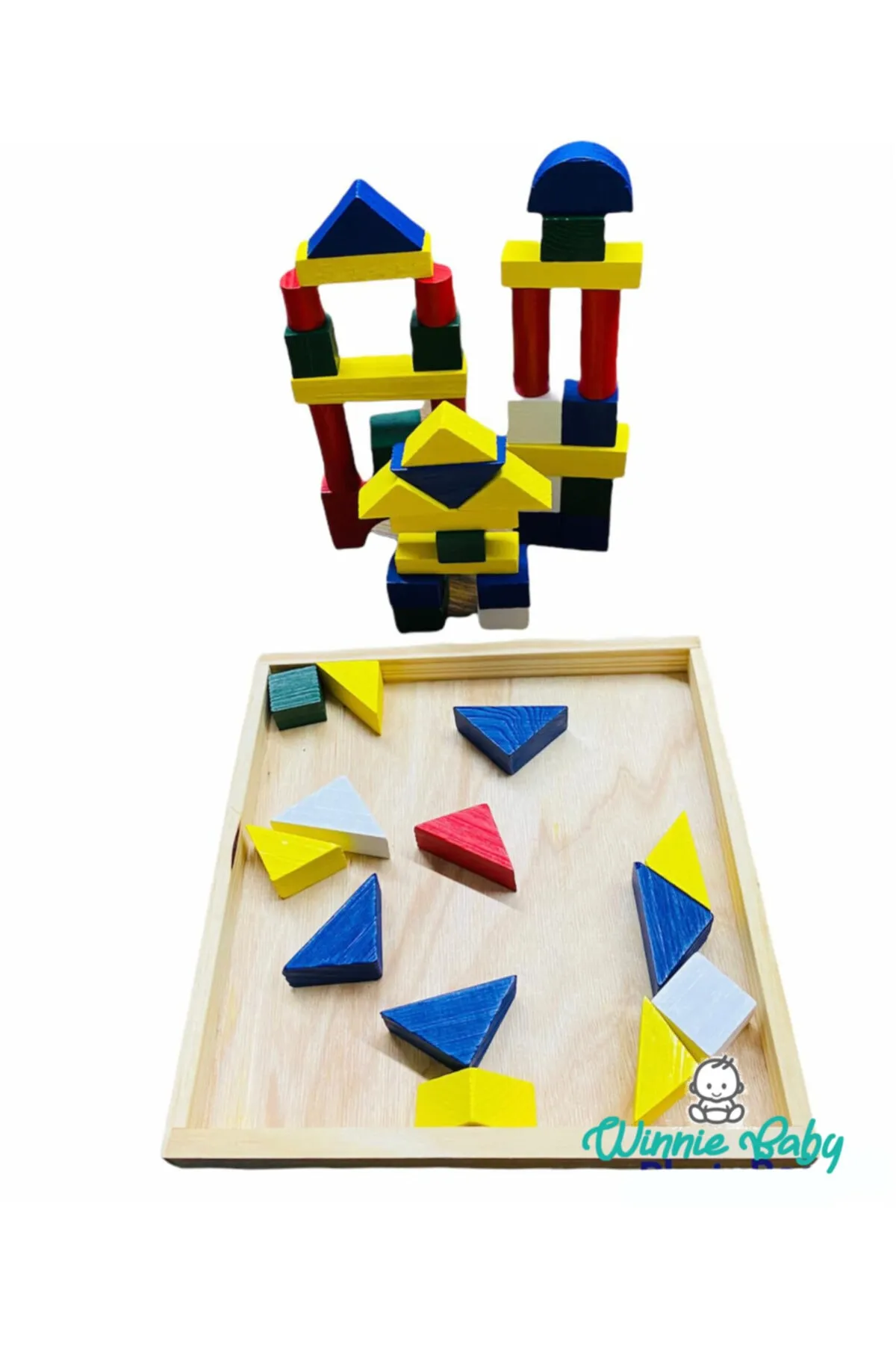 48 Parça Renkli Ahşap Tangram