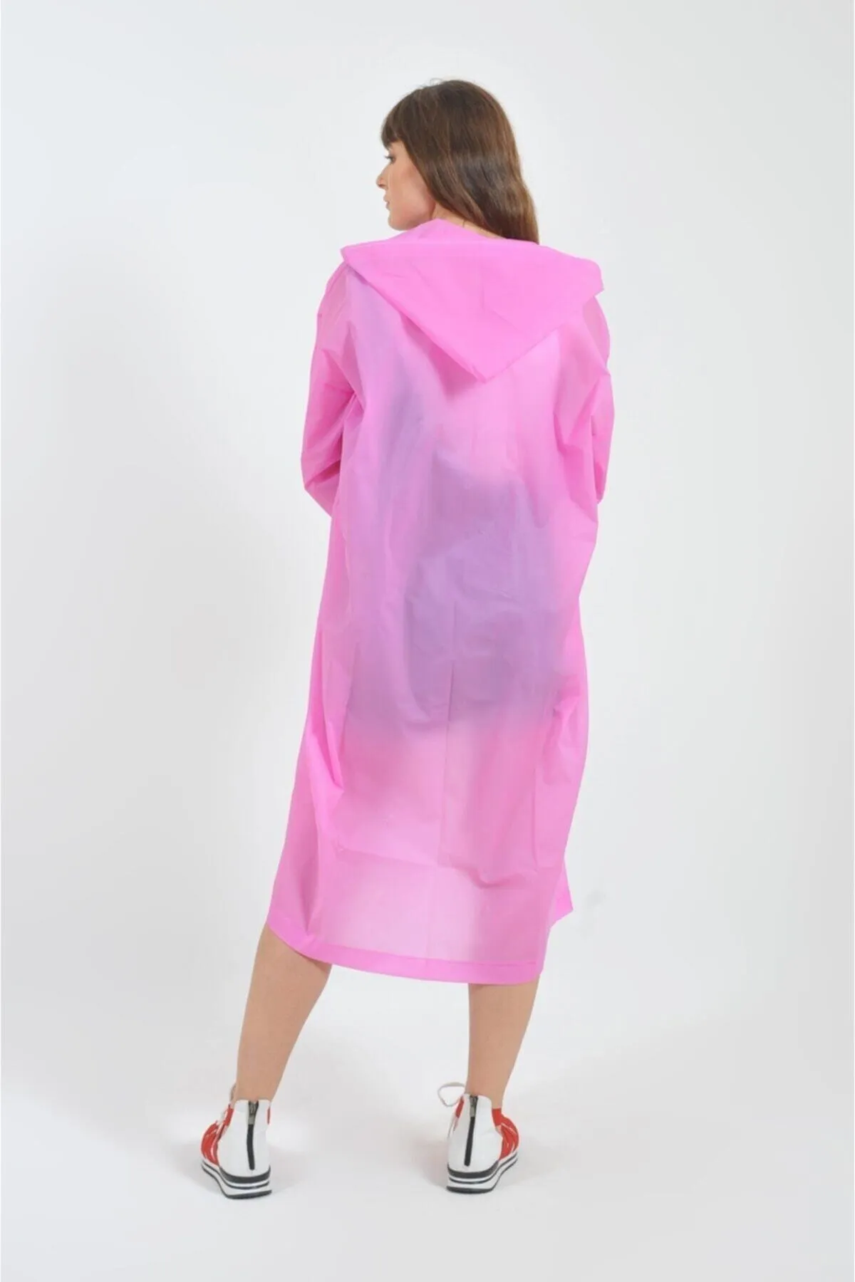 Pembe Yağmurluk Unisex Su Geçirmez Eva Kumaş Kalın Dayanıklı