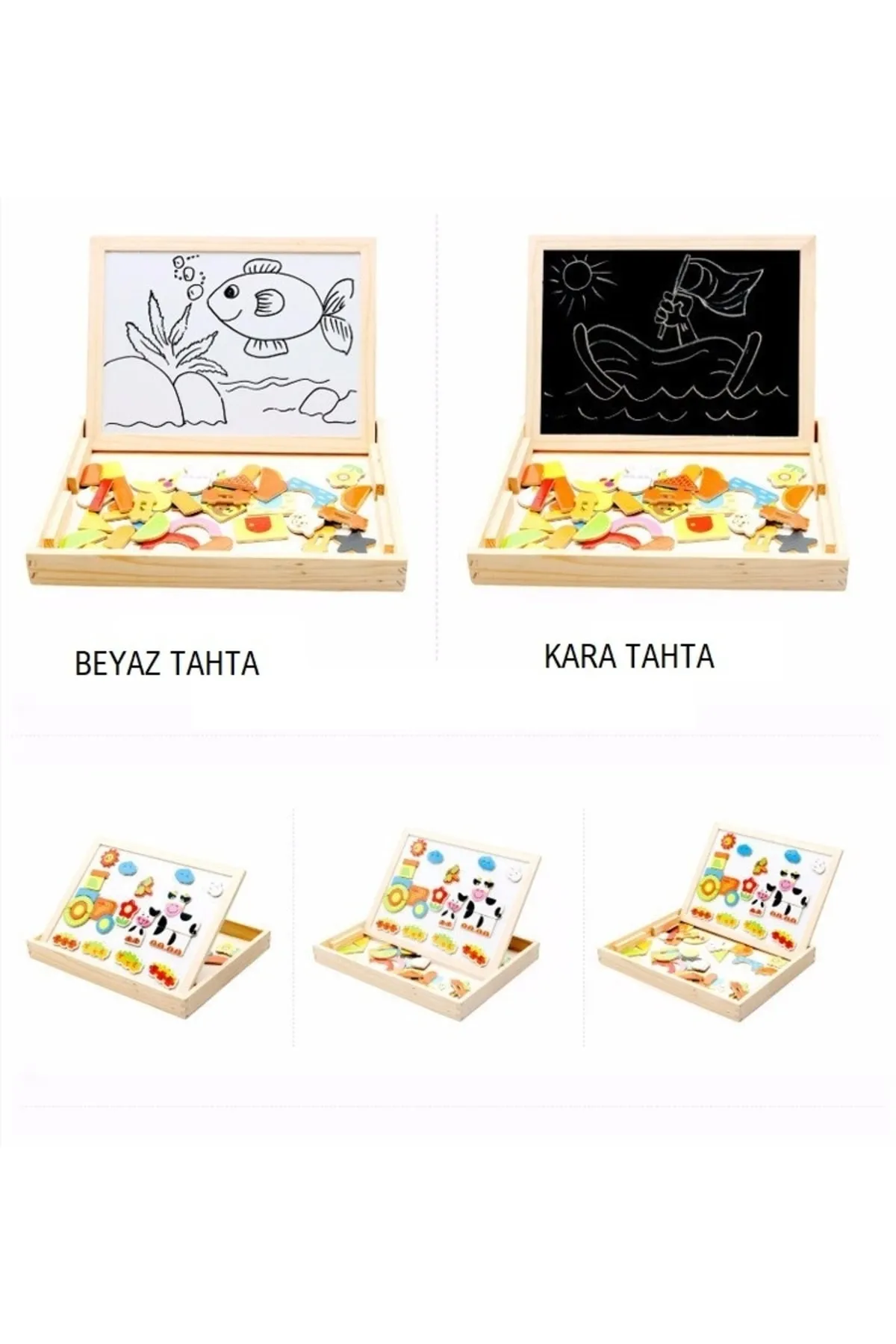 Mıknatıslı 30 Cm Çift Taraflı Yazı Tahtası Seti