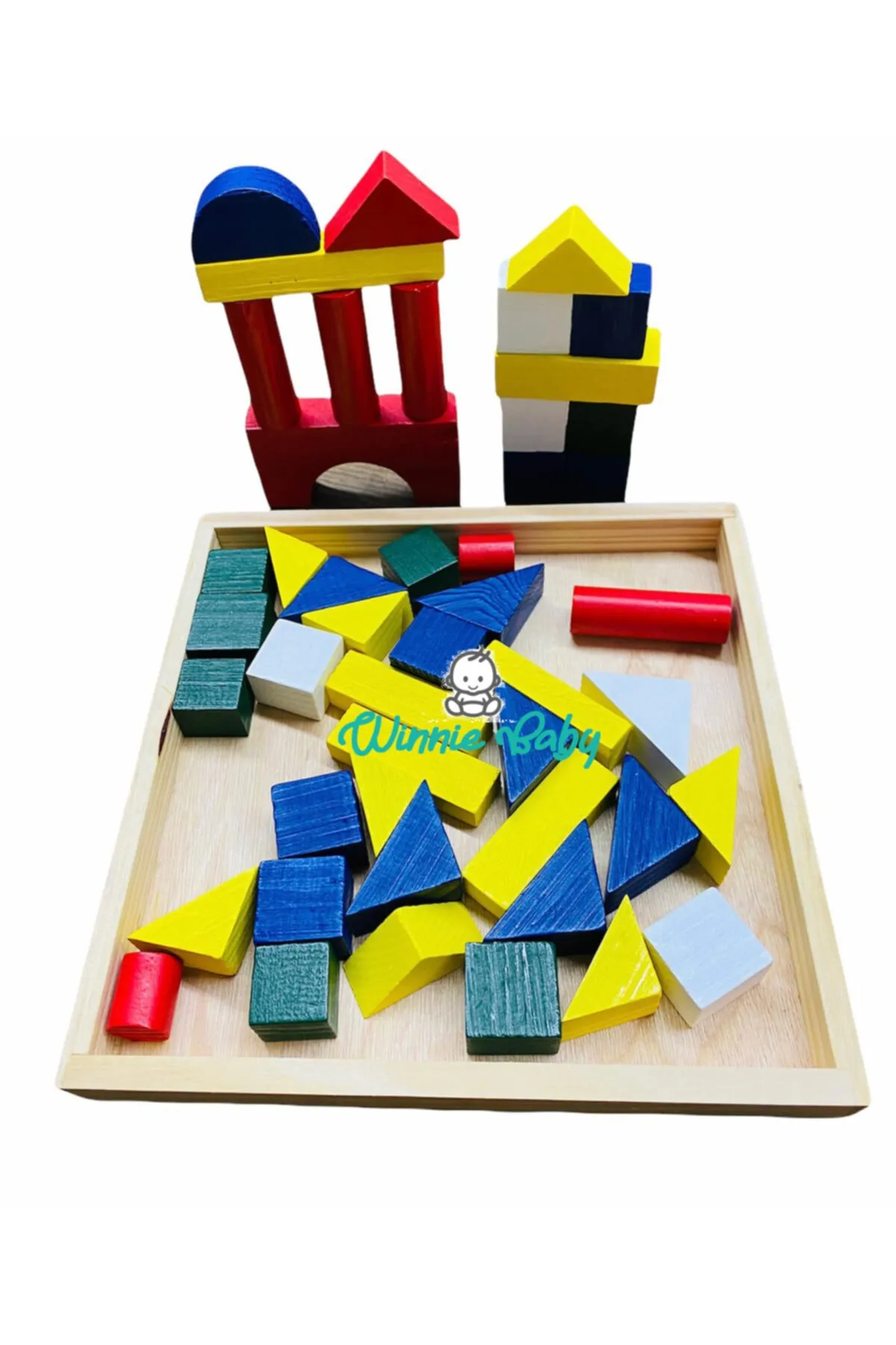 48 Parça Renkli Ahşap Tangram