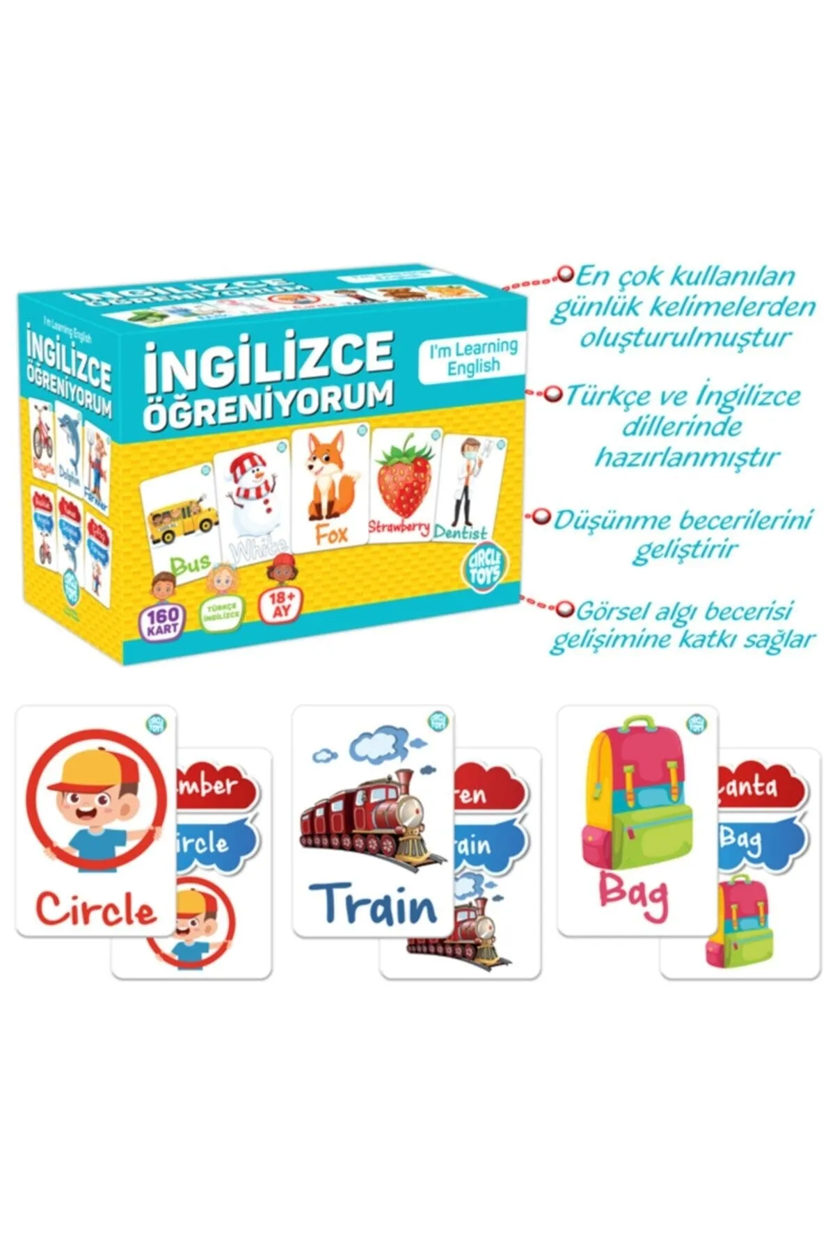 İngilizce Öğreniyorum Kartları 160 Kart