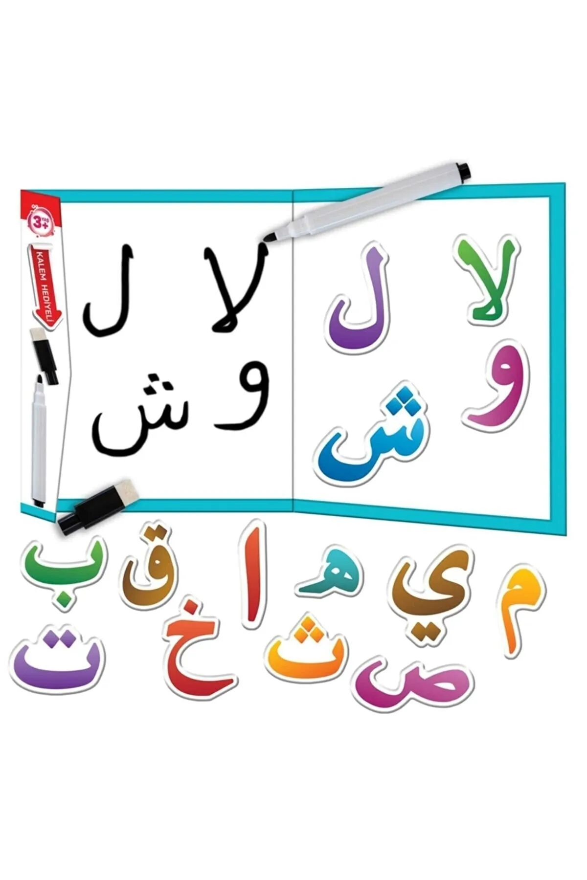 Manyetik Elif Ba Öğreniyorum Klasör ve Yaz Sil Bölümlü Kalem Seti