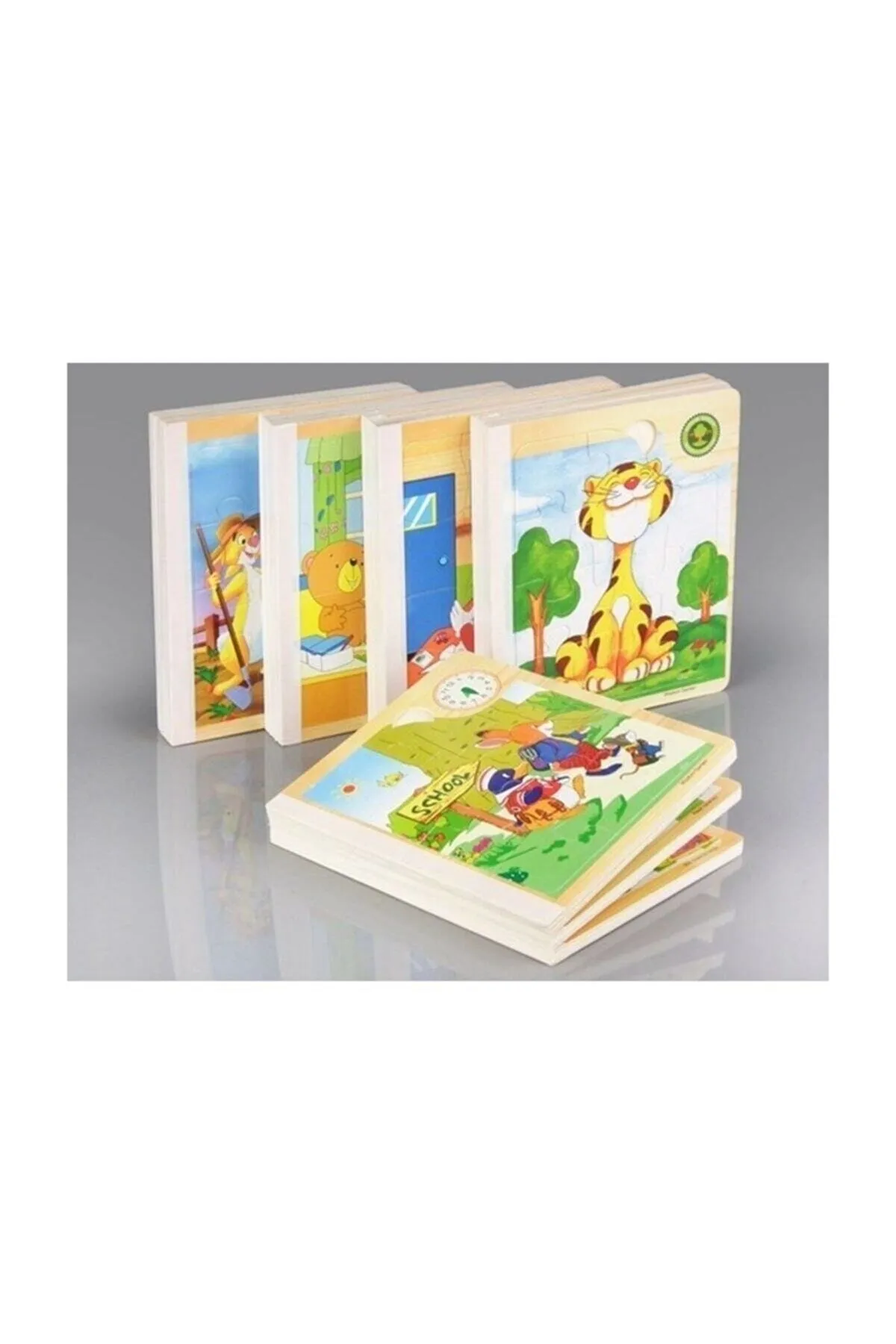 Ahşap Kitap Puzzle 6 Sayfa Puzzle 11 Parçalı