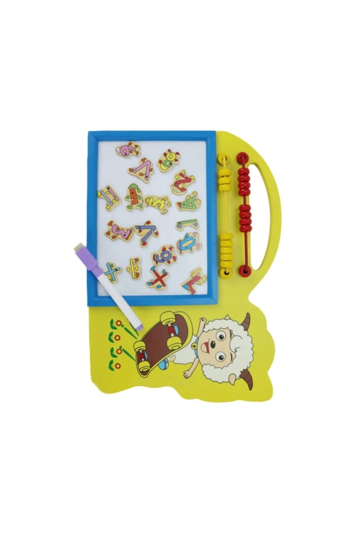 Ahşap Abaküslü Kalemli Yazı Tahtası Mıknatıslı