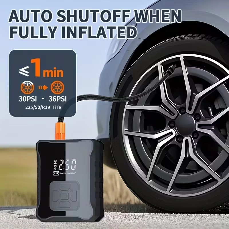 Kablosuz Lastik Şişirme Kompresörü USB Şarjlı 