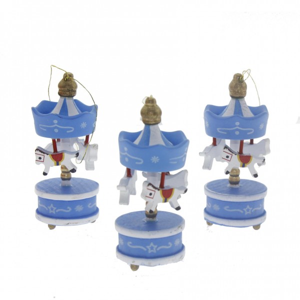 Mini Atlı Karınca Mavi 6lı Set Hediyelik Süs
