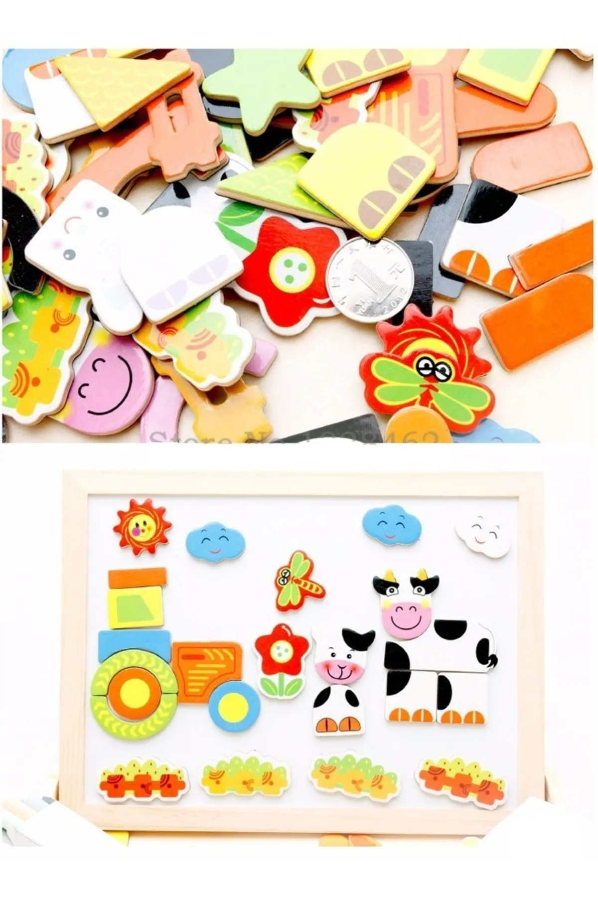 Mıknatıslı 30 Cm Çift Taraflı Yazı Tahtası Seti