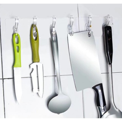 Tek Parça Yapışkanlı 6 Kancalı Askı