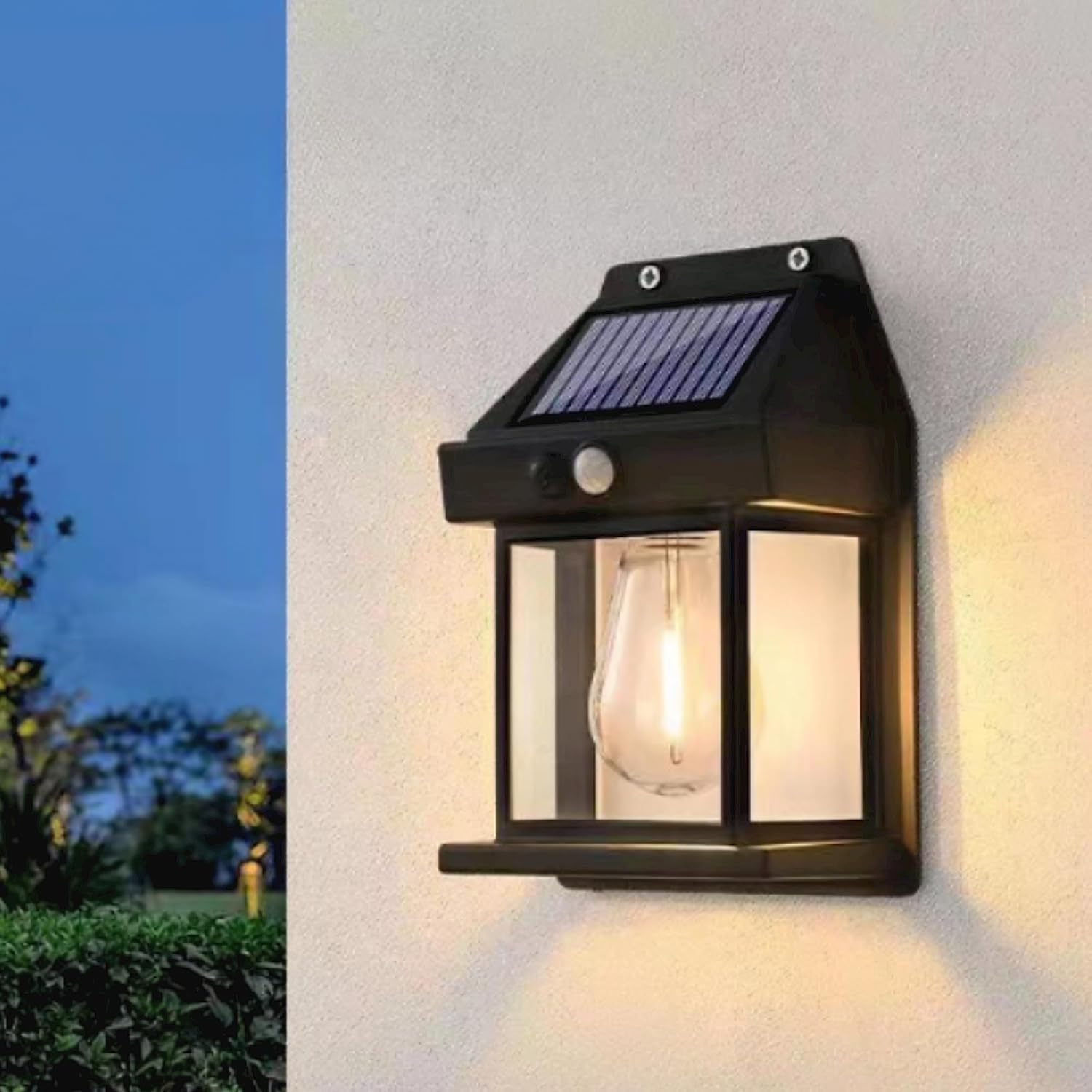 Güneş Enerjili Solar Duvar Lambası Rustik Ampul Gün Işığı Dekoratif Solar Aydınlatma