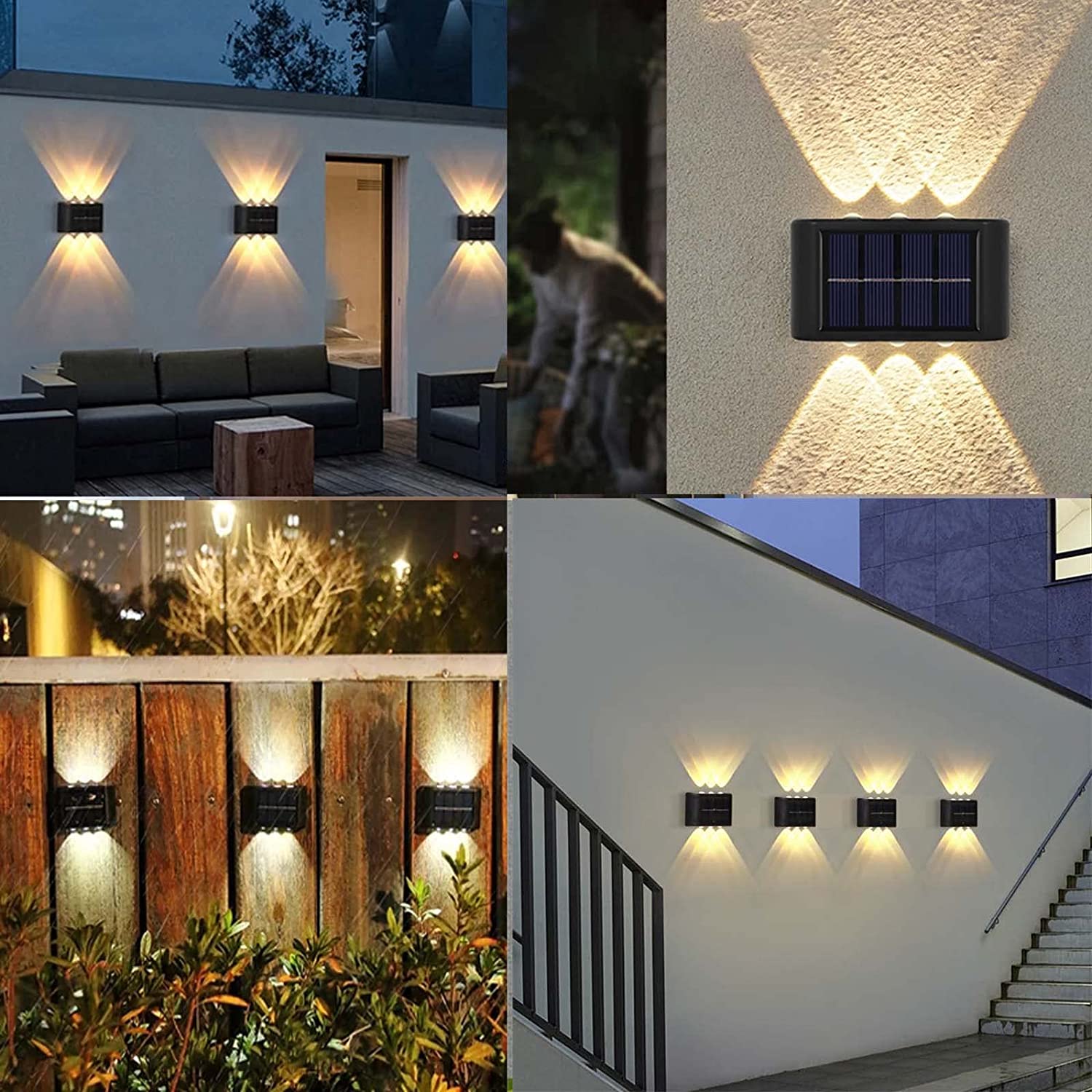 Güneş Enerjili Sensörlü 2 Adet Duvar Aplik 6ledli