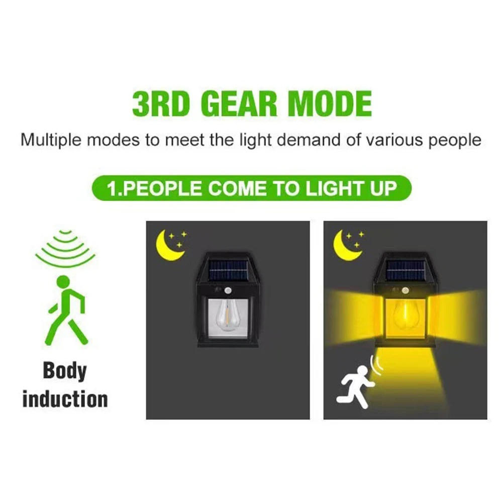 Güneş Enerjili Solar Duvar Lambası 2li Rustik Ampul Gün Işığı Dekoratif Solar Aydınlatma