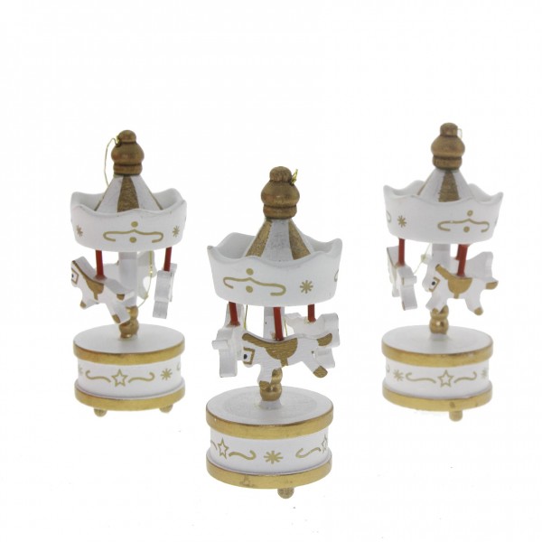 Mini Atlı Karınca Beyaz 6lı Set Hediyelik Süs