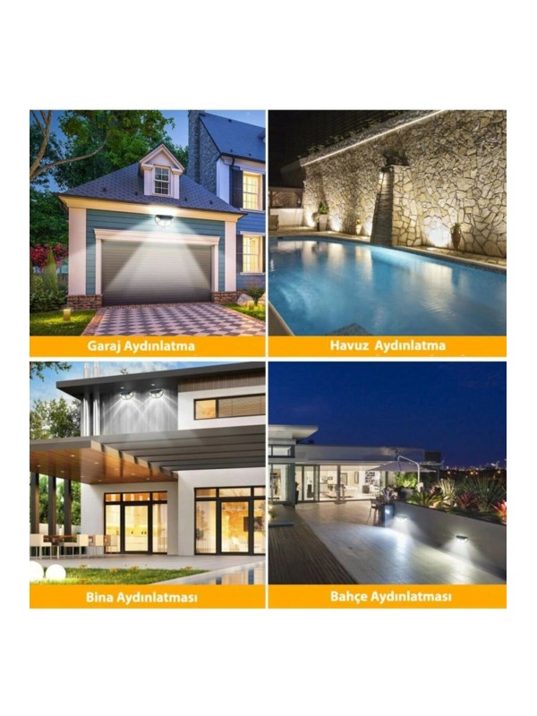 Solar Güneş Enerjili 122 Cob Ledli 3 Modlu Hareket Sensörlü