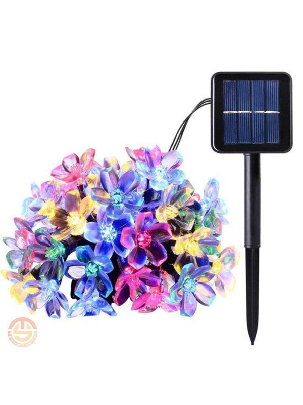 Güneş Enerjili 50 Ledli Solar Çiçekli RGB Aydınlatma 8 Modlu