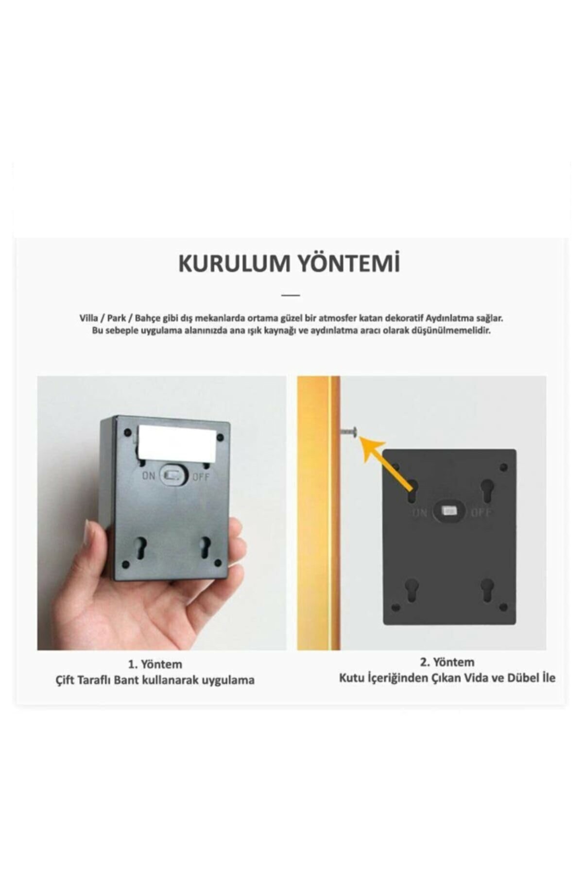 Güneş Enerjili 2 Adet Çift Taraflı Duvar Lambası