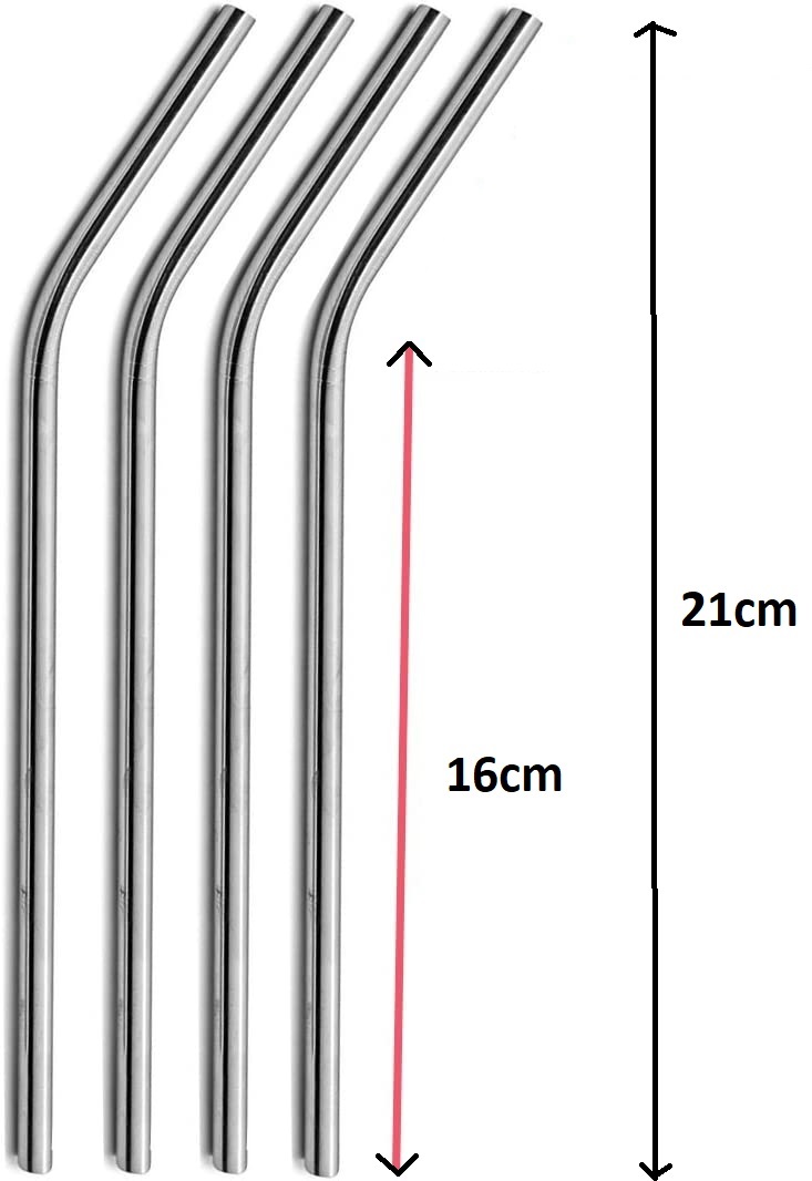 Çelik Pipet Paslanmaz Çelik 4 Adet Pipet Ve Pipet Temizleme Fırçası
