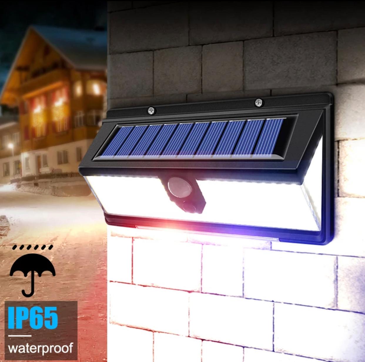 Solar Güneş Enerjili 190 Ledli Çakarlı Hareket ve Karanlık Sensörlü Su Geçirmez