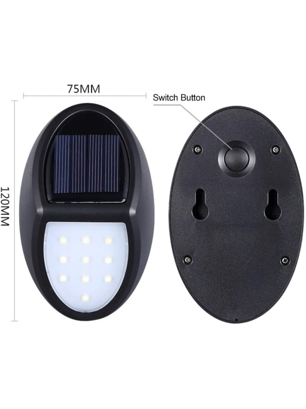 Güneş Enerjili Su Geçirmez Oval 10 Ledli