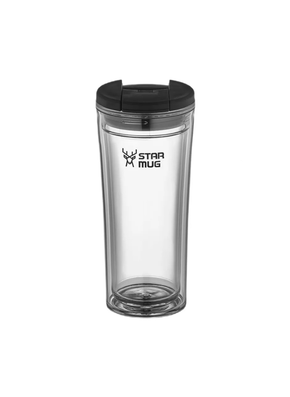 Termos Star Mug  350 ml  Şeffaf Çift Katmanlı Kupa Sızdırmaz - Piknik Kamp Outdoor