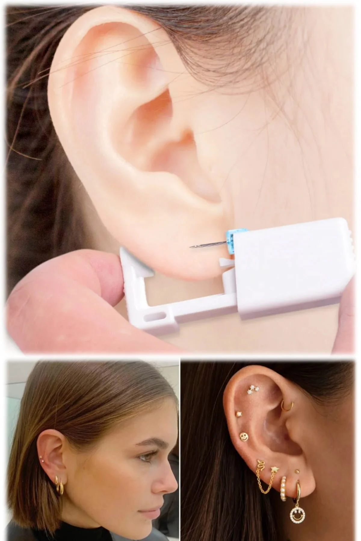 Kulak Delme Aparatı Küpe Piercing Takma Güvenli Hijyenik Kullanım