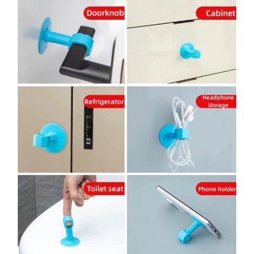 Vantuzlu Geçmeli Kapı Kolu Stoper Beyaz