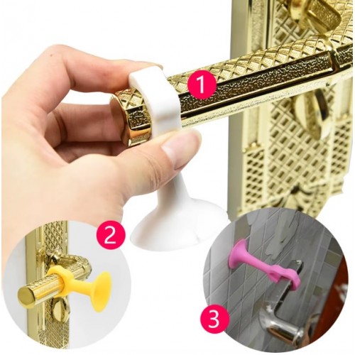 Vantuzlu Geçmeli Kapı Kolu Stoper Beyaz