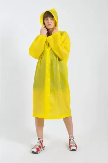 Sarı Yağmurluk Unisex Su Geçirmez Eva Kumaş Kalın