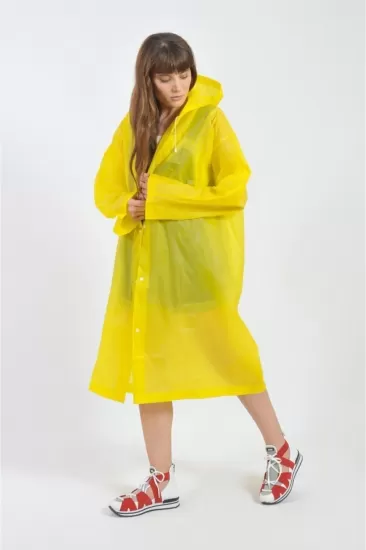Sarı Yağmurluk Unisex Su Geçirmez Eva Kumaş Kalın
