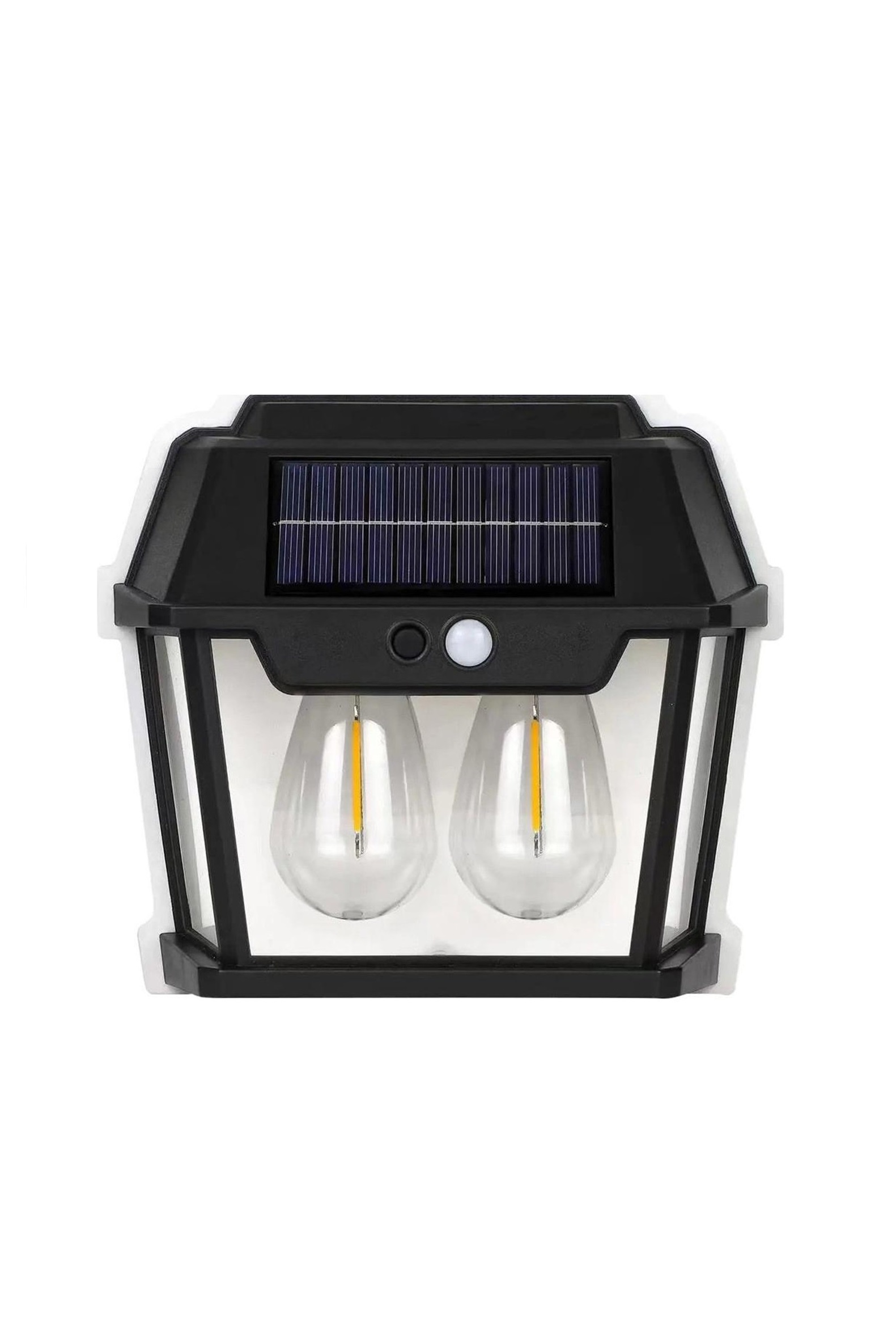 Güneş Enerjili Solar Duvar Lambası 2li Rustik Ampul Gün Işığı Dekoratif Solar Aydınlatma